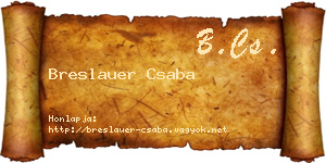 Breslauer Csaba névjegykártya